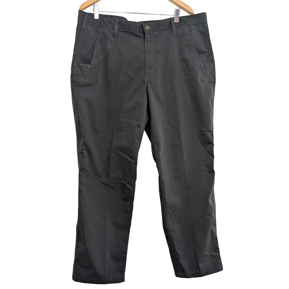 Carhartt Work Pants Dark Grey Force Relaxed Fit Ripstop Utility - 38x30